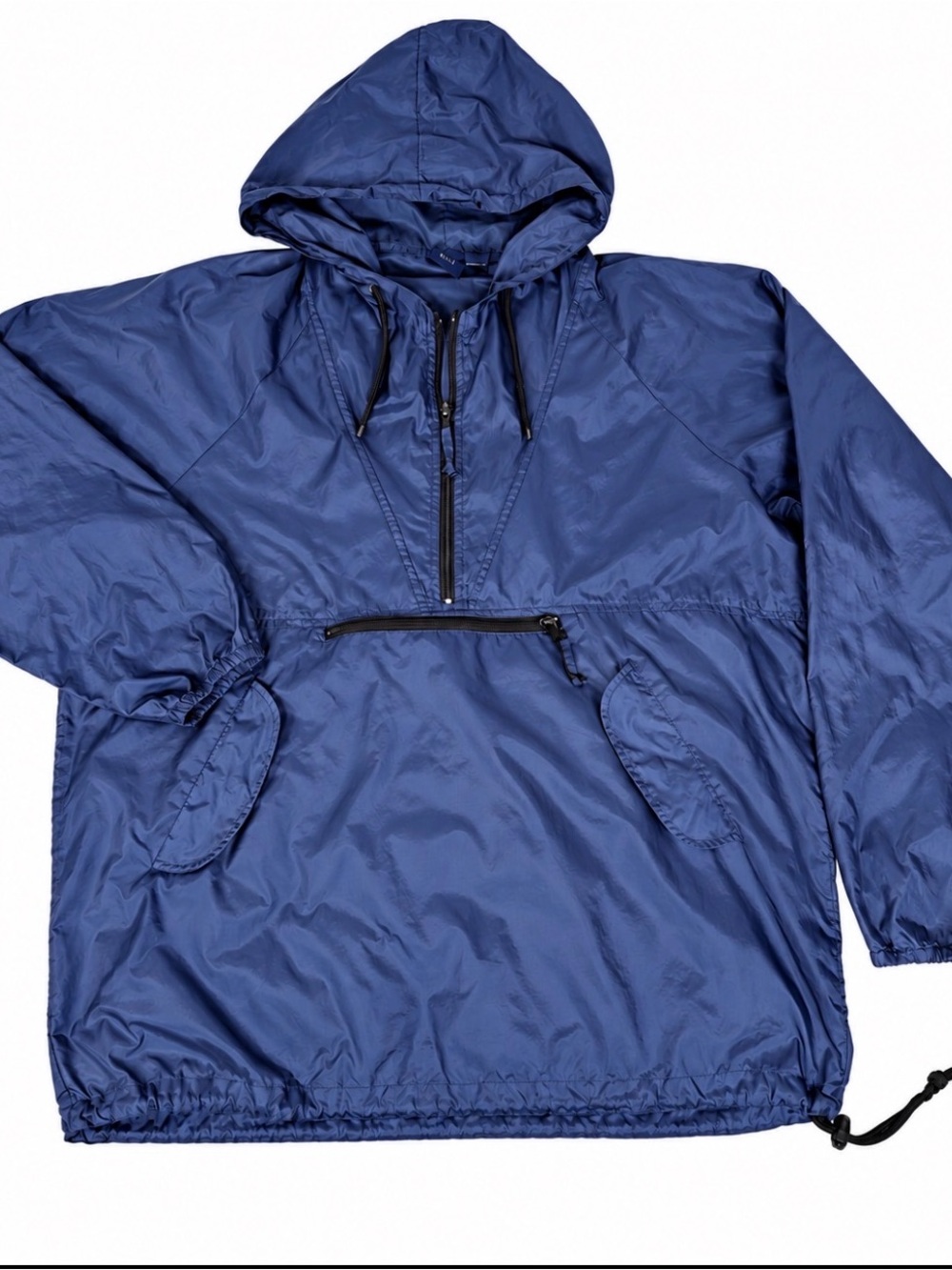 Vintage GAP XL Anorak Windbreaker Navy Nylon 1/2 Zip Hooded 90s Russia Gorpcore